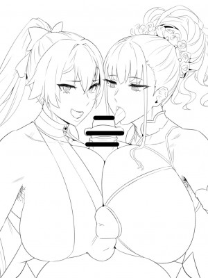 [クナボト] 紫式部&巴御前 ダブルパイズリ勝負! (Fate／Grand Order) [黎欧出资汉化]_5