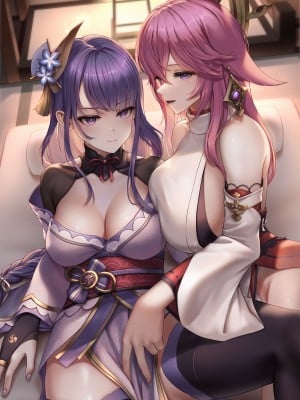 [Kie] Raiden & Miko (原神) [黎欧出资汉化]_08