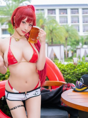HaneAme雨波 NO.182 Houshou Marine Bikini_1 (3)