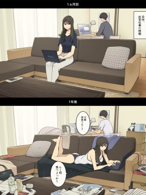 [わかまつ] 同棲生活1ヵ月目と1年後、朝起きてから就寝までの比較_06