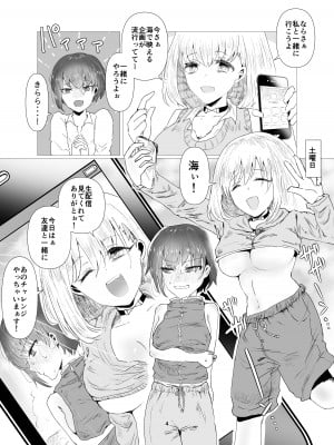 [庭 (瀬木ショウ)] 彼氏にないしょで男水着チャレンジやりまーす_04
