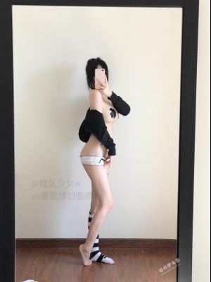 弱气乙女(御宅猫娘 舰队少女w) - 条纹长袜_011