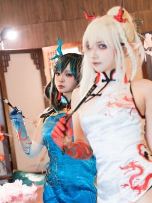 [阿呀被发现了Aya&小和甜酒] 年夕旗袍双人御守_002