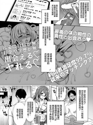 [ホークビット (孝至)] 性器マッチングアプリで出会った体の相性だけは最高の女（使用性器配对APP结果來了个只有肉体契合度满分的女人）【1-3】_01-02