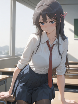 [Misaaki] 樱岛麻衣-制服足交 Sakurajima_Mai [AI Generated]_001