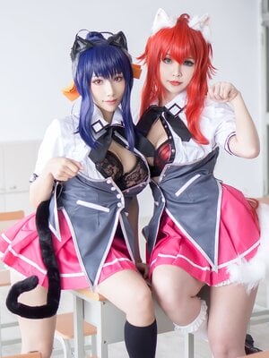 Hana Bunny & Hane Ame 雨波 - DXD Rias+Akeno_004